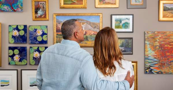 Couple at an art gallery
