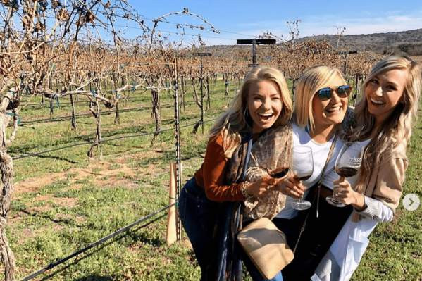A group of girls enjoying their time together in a Marble Falls winery