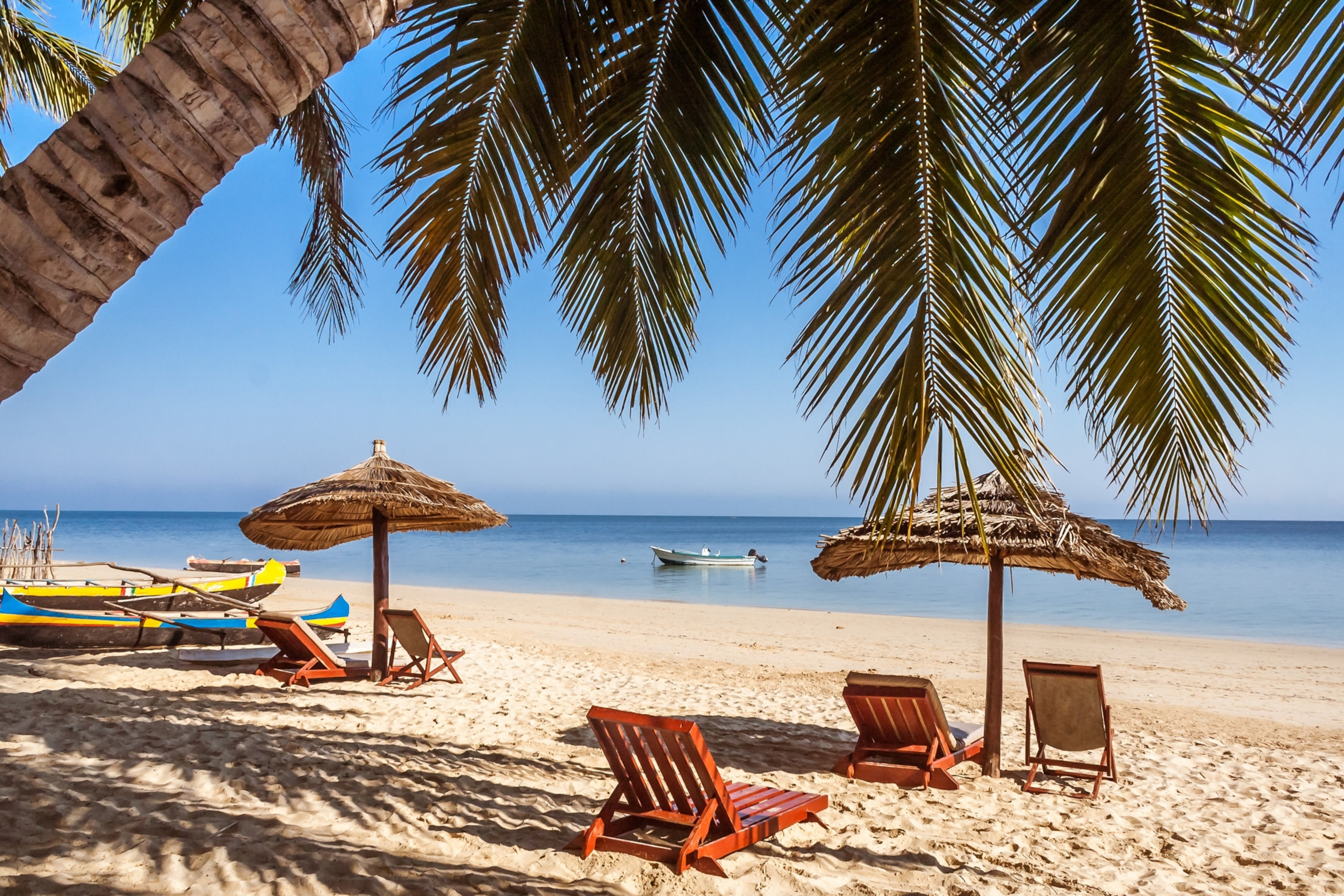 Empty recliners dot Ifaty beach on Madagascar, where tourism had been on the rise before the coronavirus pandemic