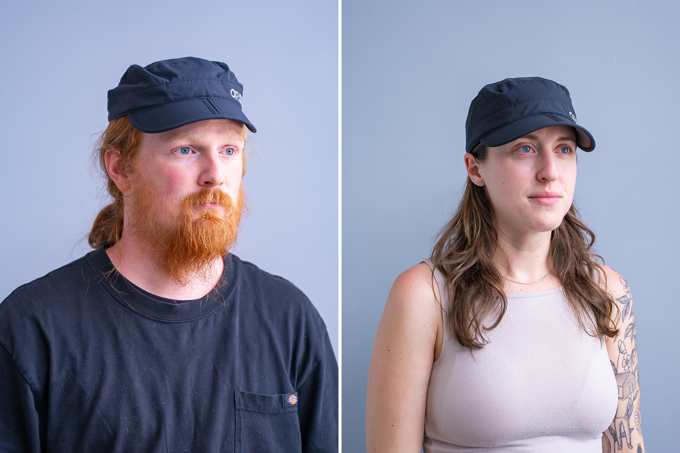 Outdoor Research Radar Pocket Cap on a masculine and feminine head size