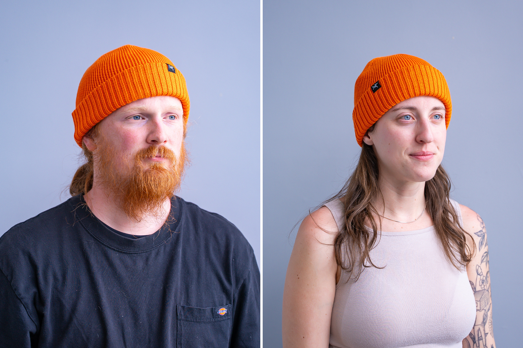 Arc'teryx Mallow Toque Hat on a masculine and feminine head