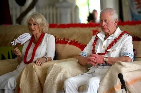 King Charles III and Queen Camilla during their trip to Samoa last month