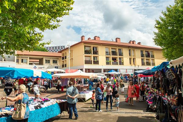 Visitors at the Marché des Halles, a bustling local market in Bayonne