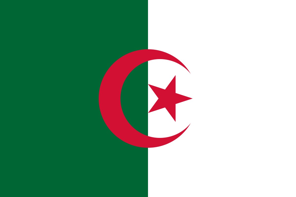 Algerian flag waving in the wind