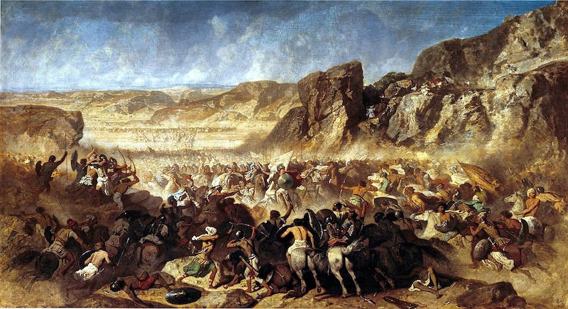 Retreat of the Ten Thousand at the Battle of Cunaxa, by Jean Adrien Guignet (1843). Currently exhibited in the Louvre 