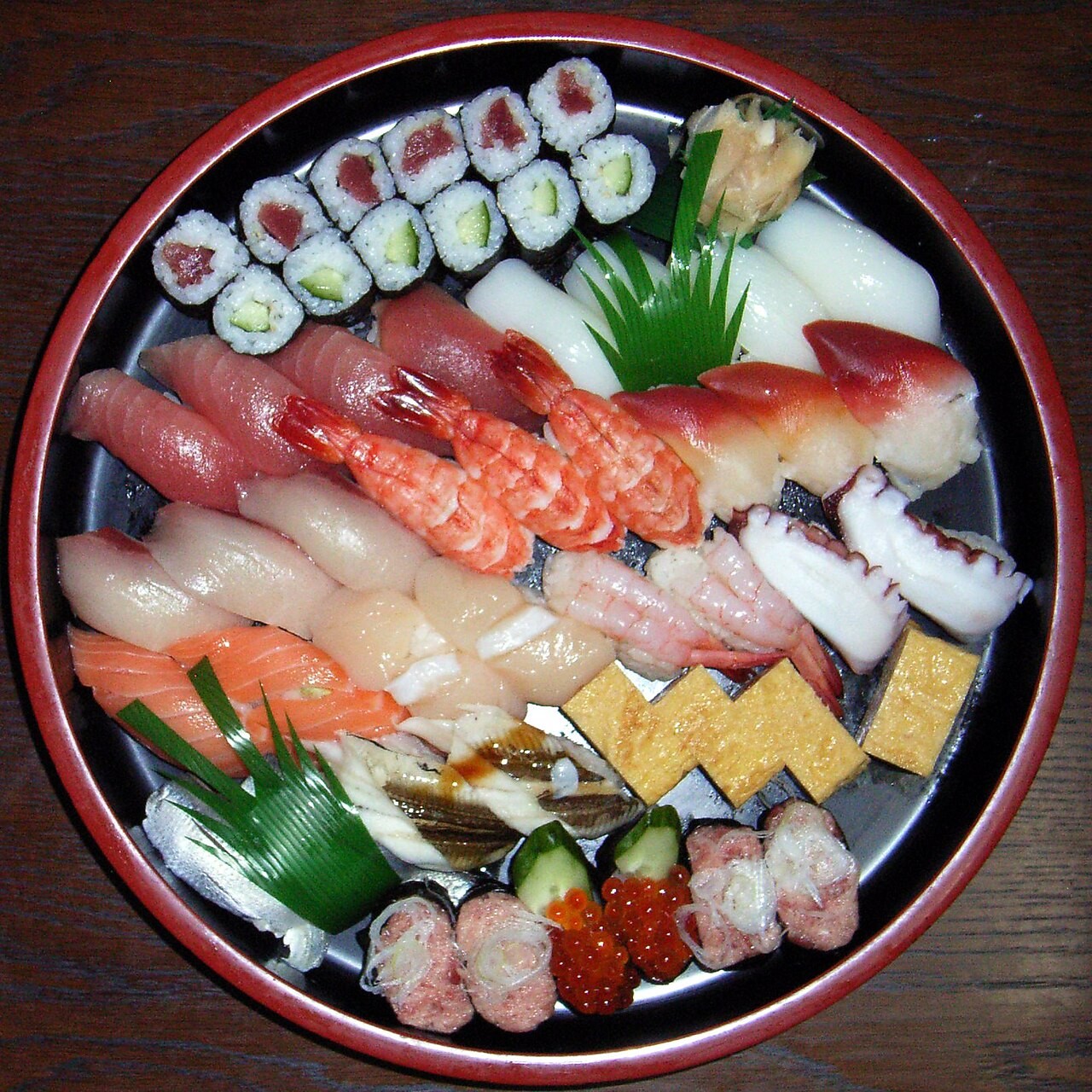 Assortment of sushi, showcasing the artful presentation and fresh ingredients of Japanese cuisine