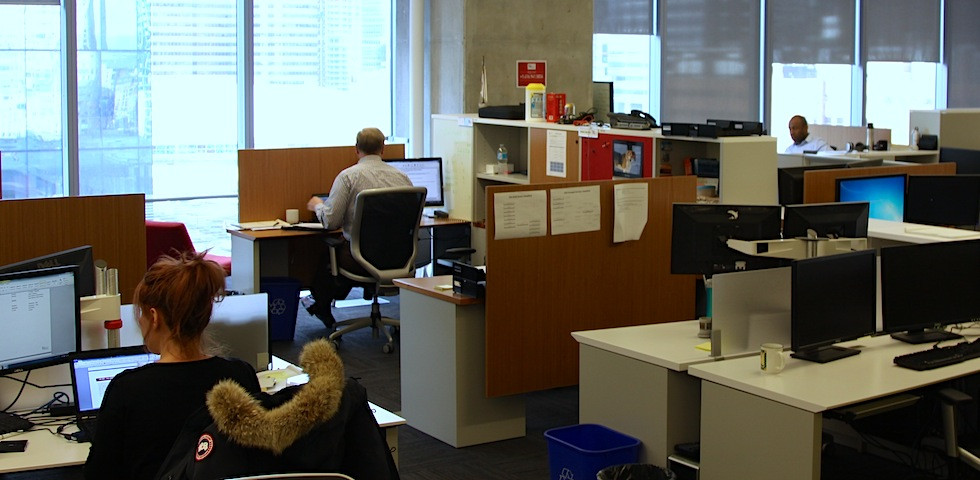 Management consultant working with a client