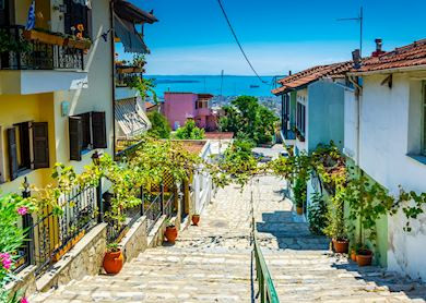 Streets of Thessaloniki, Greece, showcasing the city's rich history and vibrant atmosphere.