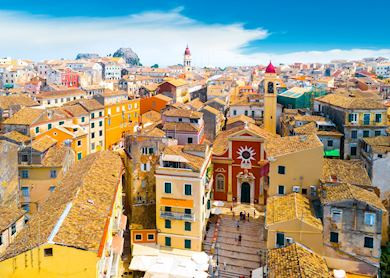 Corfu's Old Town, showcasing the island's Venetian, British, and French influences.