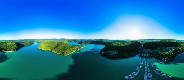 Panoramic view of Lac de Vouglans in Jura