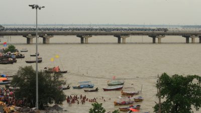 The River Yamuna at its peak during floods