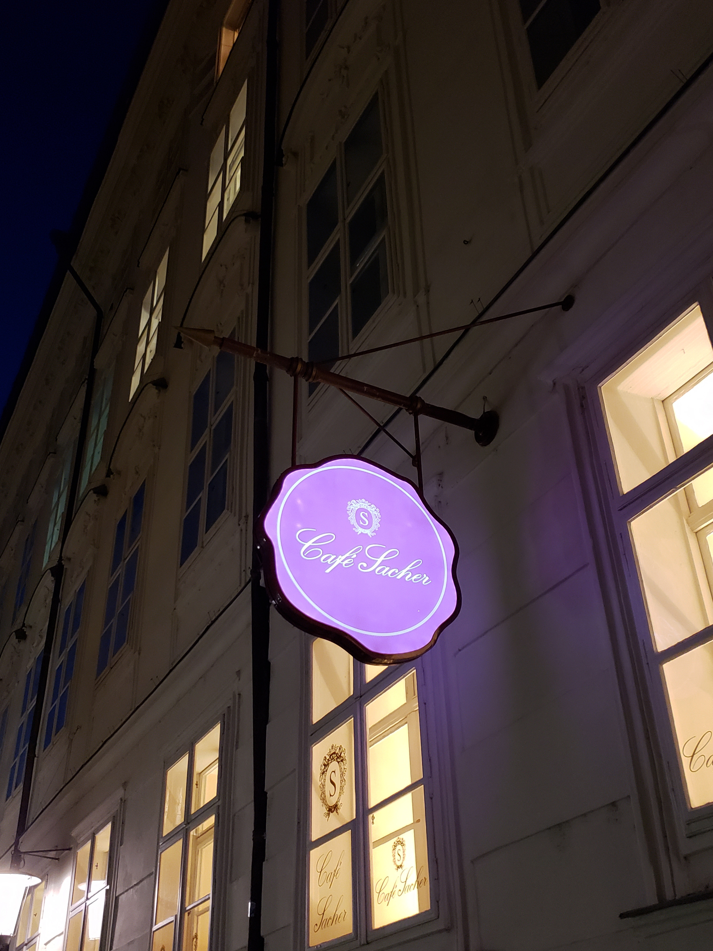 Enjoying Sacher Torte at Café Sacher