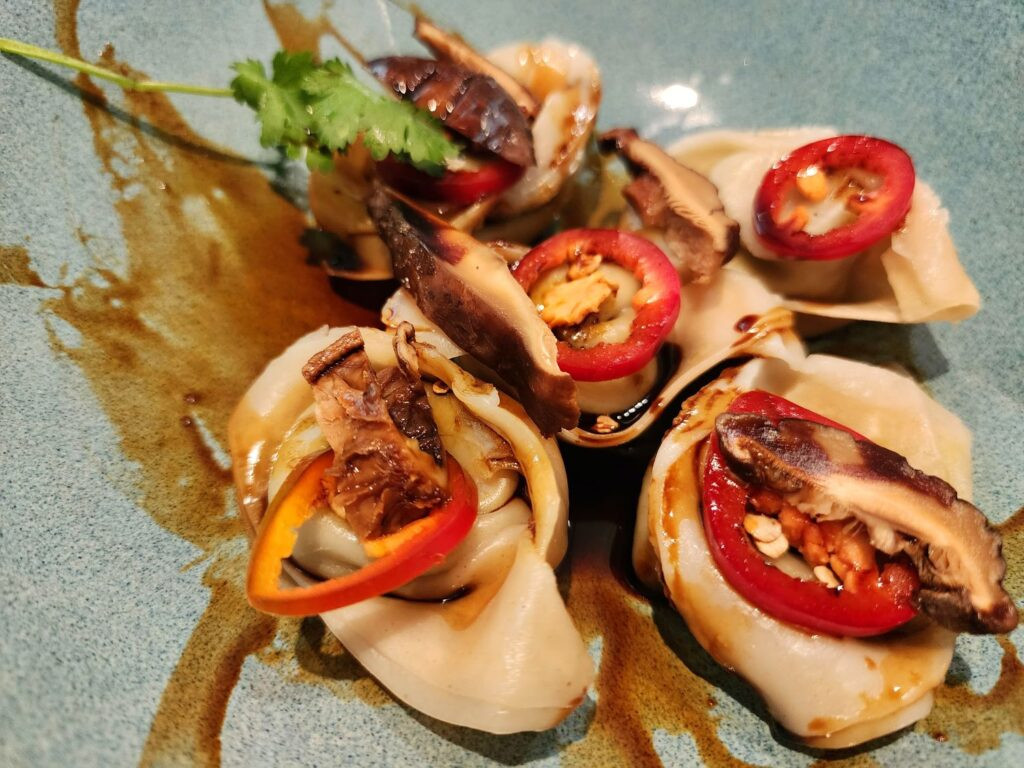 Shiitake Edamame Dumplings Vegan Dish
