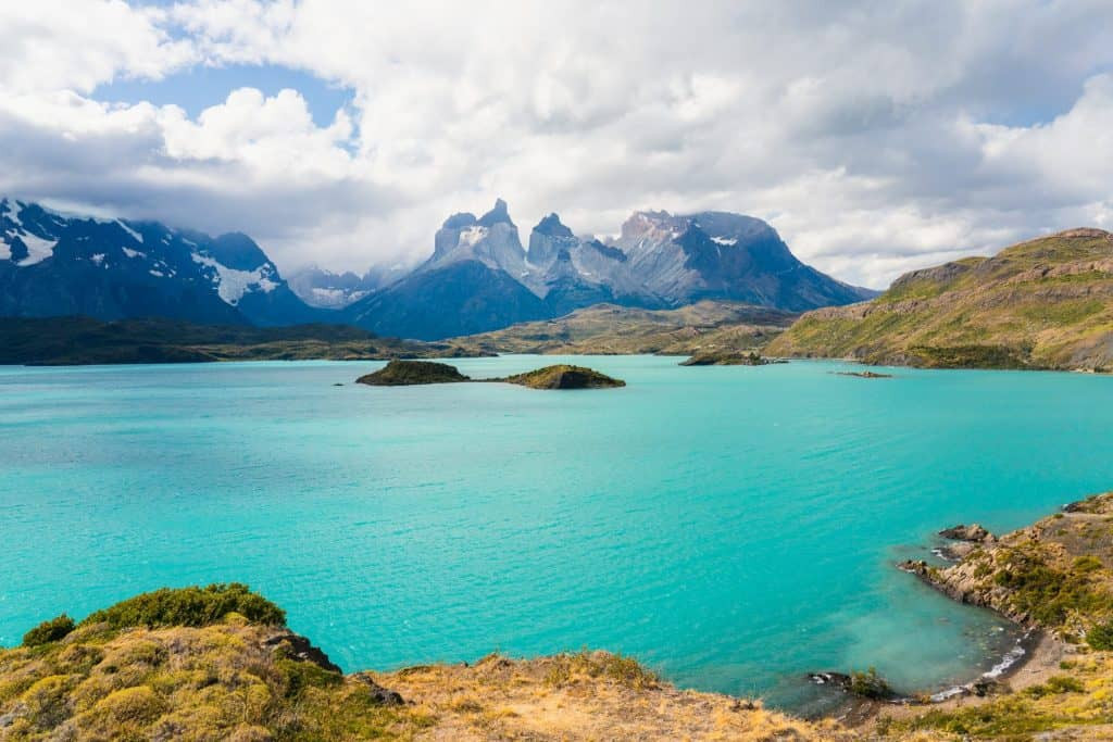 Patagonia Landscape with Mountains and Lake