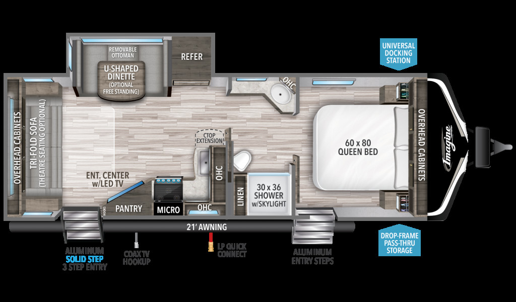 Imagine 2500RL floor plan featuring spacious rear living room