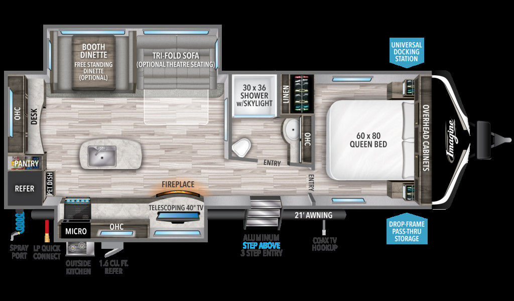 Imagine 2670MK floor plan highlighting its compact and efficient design