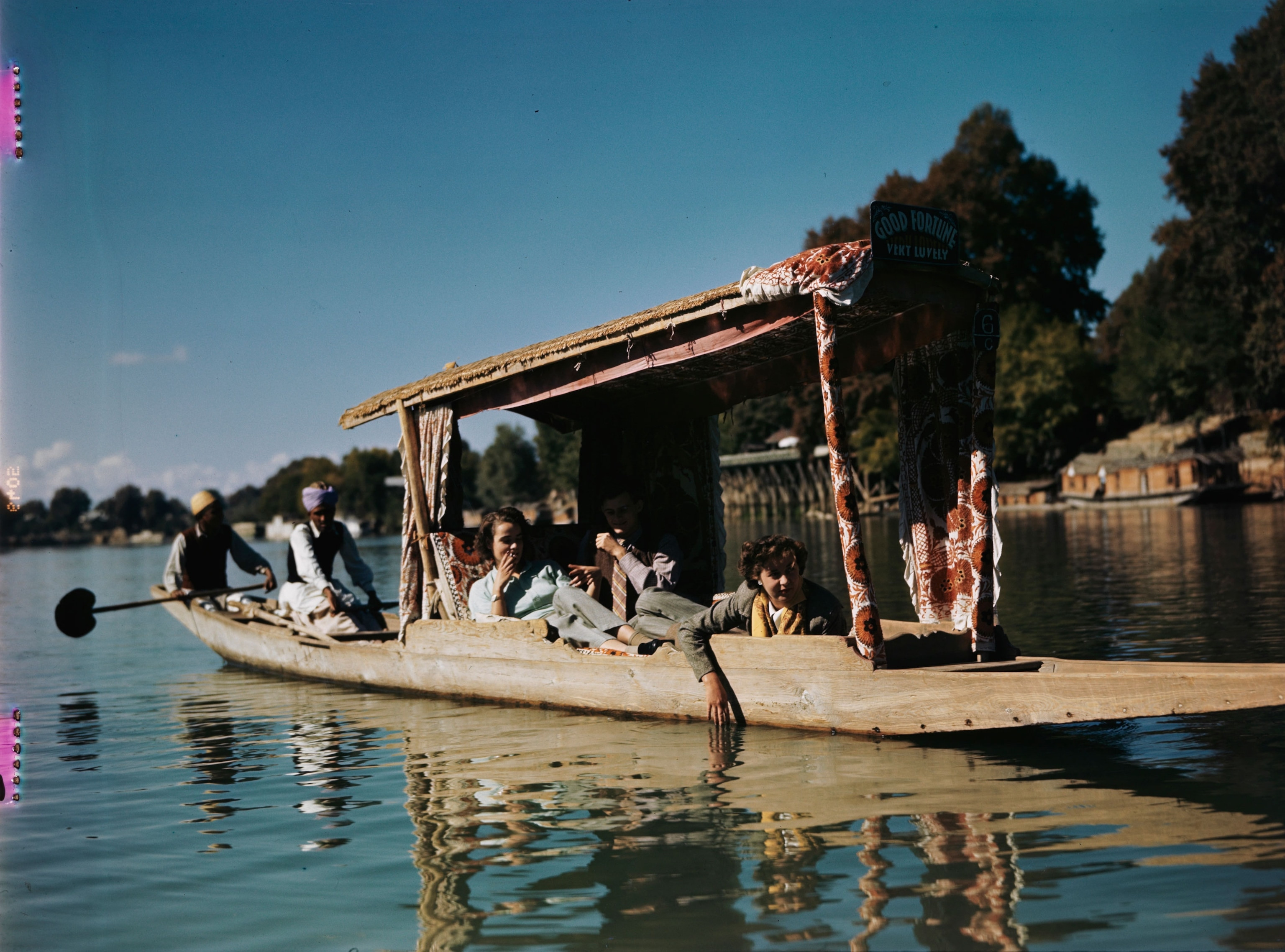 A boat on a river in India