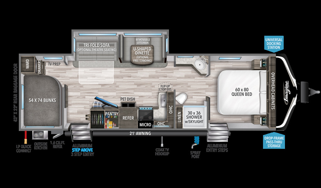 Imagine 2910BH floor plan showcasing additional sleeping areas and ample storage