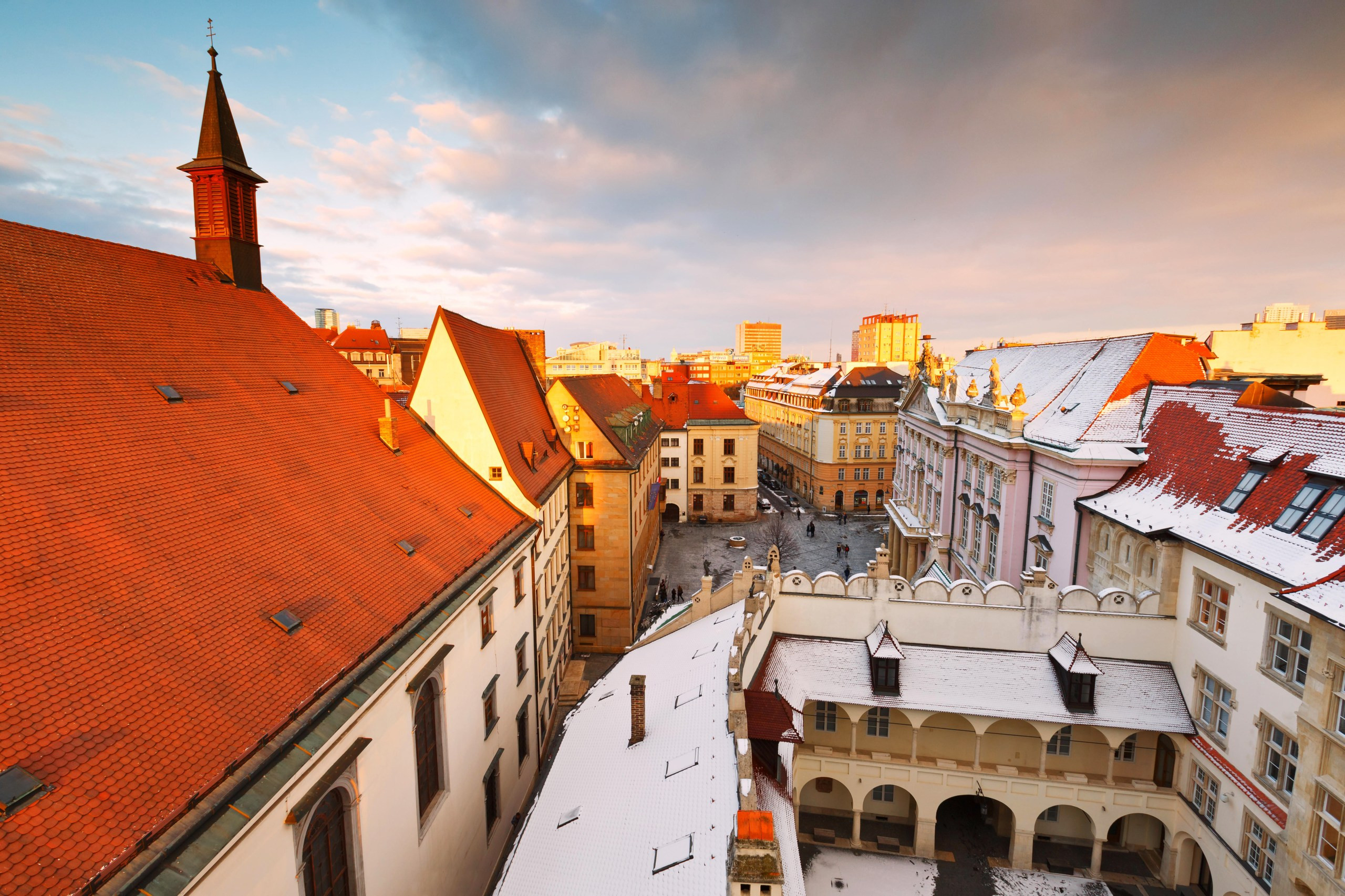 The view of the old town from the tower of Bratislava