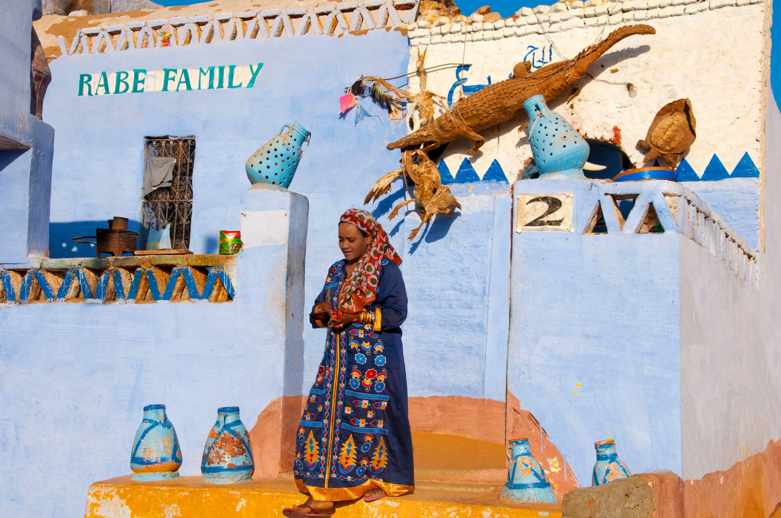 A Nubian woman in Gharb Soheil, Aswan, Egypt