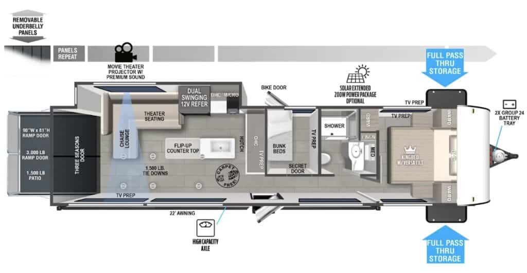 Floorplan of the Wildwood FSX 30VCVIEW