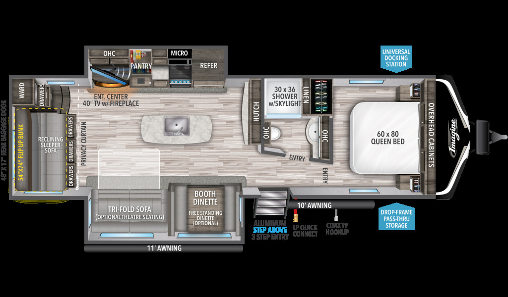 Imagine 3110BH floor plan with multiple bunk beds for large groups