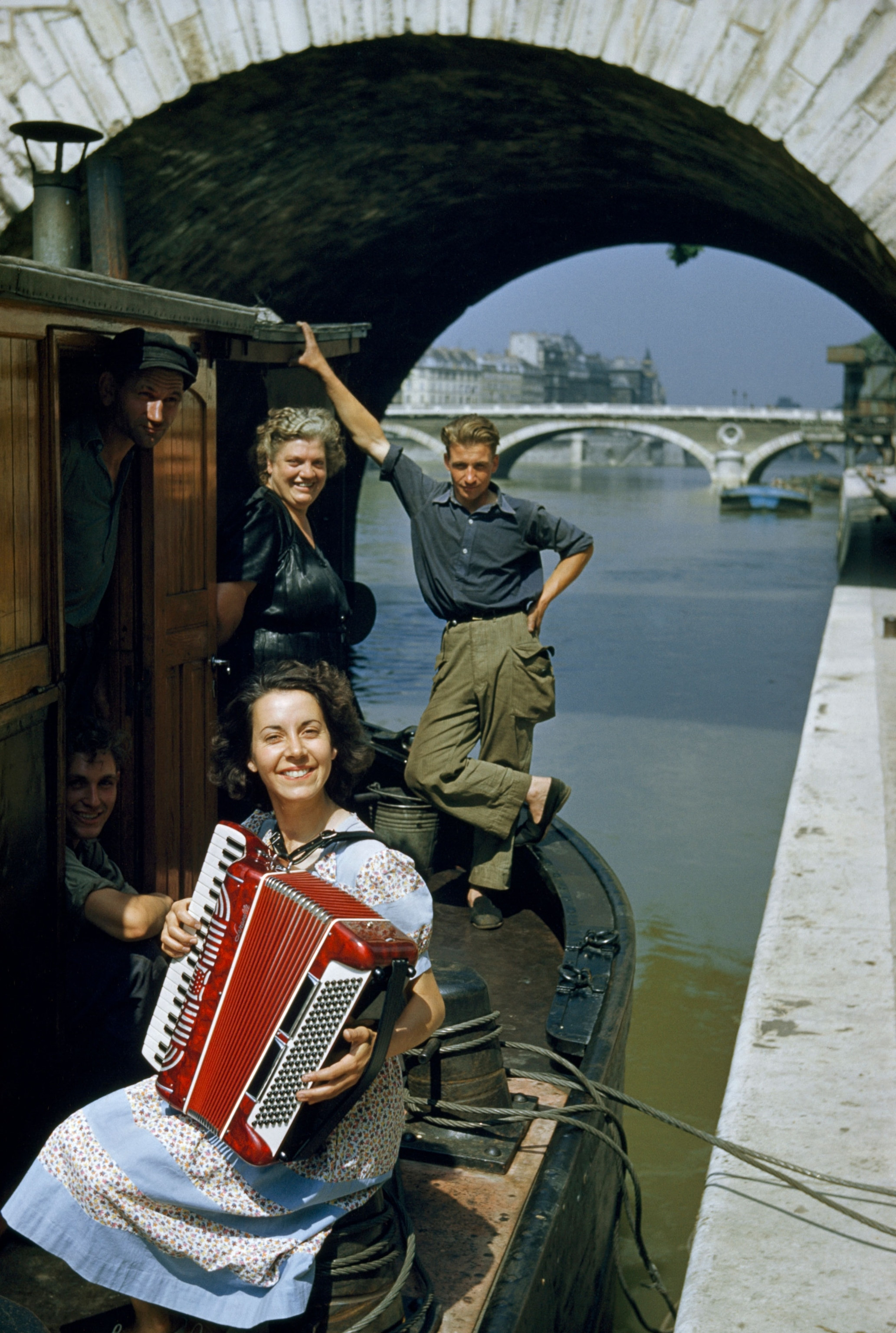 A scenic boat on the Seine River in Paris