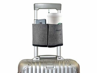 Riemot Luggage Cup Caddy, allows the user to conveniently carry drinks and other items
