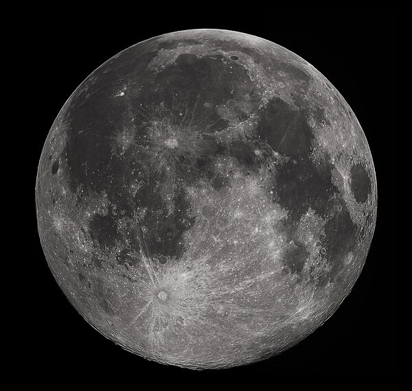 The Moon, photographed with a digital camera through a telescope