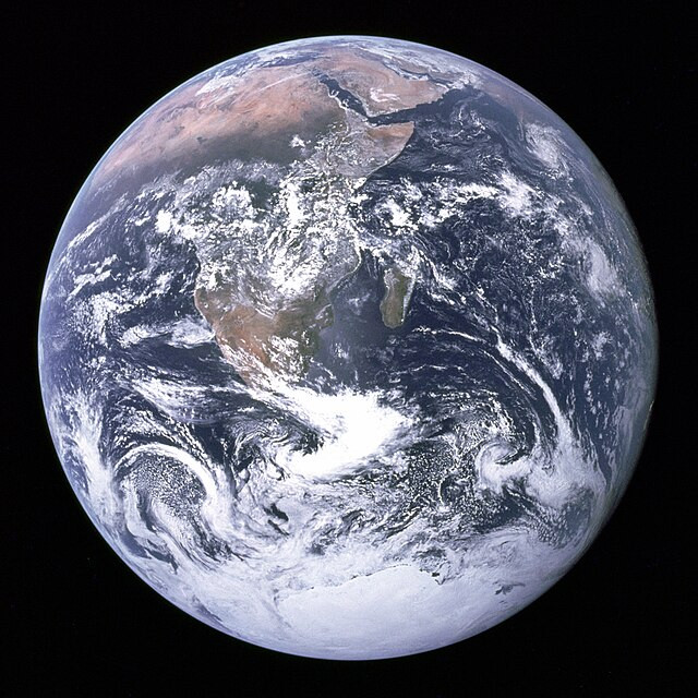 Earth as seen from space, emphasizing the need for environmental protection