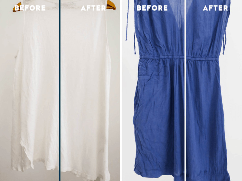 Steaming Clothes with Conair Travel Steamer