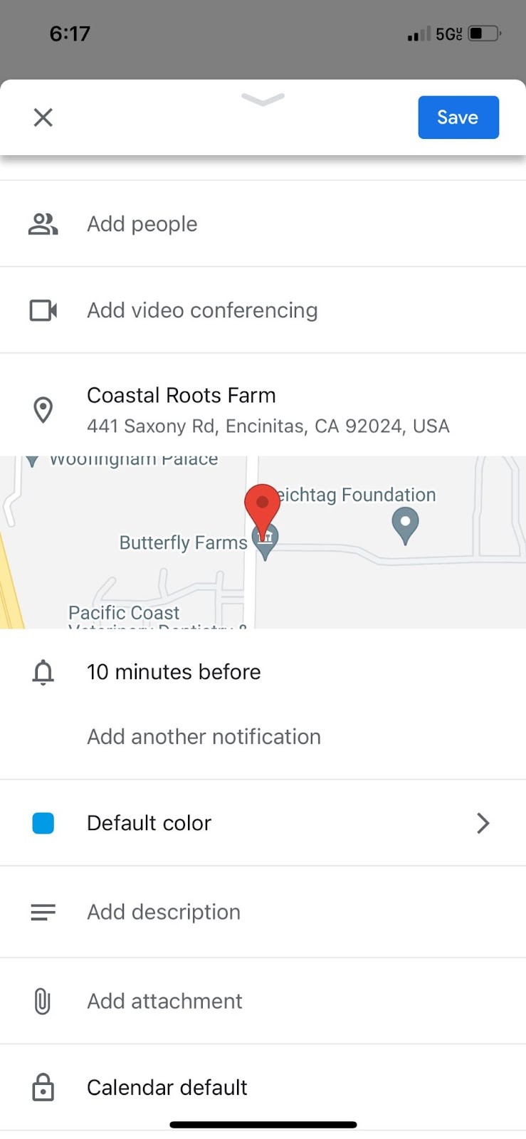 Check the Map to Add Location in Google Calendar