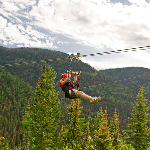 Fly through the air on the zip lines at Snowbowl, Glacier Highline, and Whitefish Mountain Resort