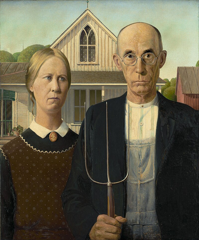 American Gothic painting at the Art Institute of Chicago