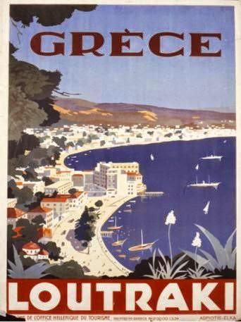 Loutraki, vintage Greek travel poster