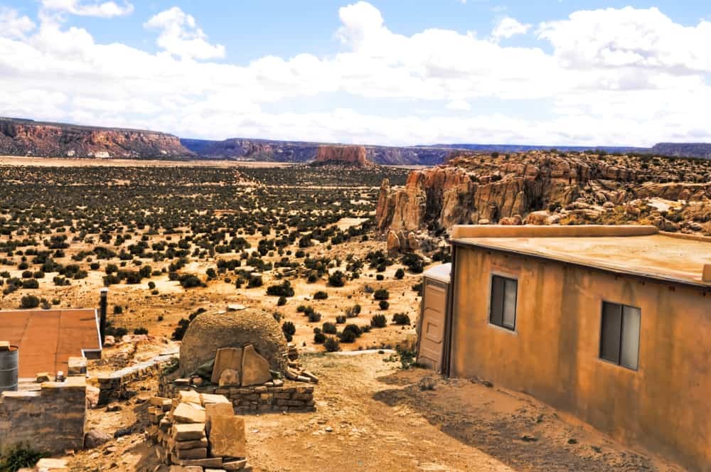 Acoma Pueblo Village - Houses and road on Acoma Pueblo Village