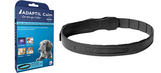 Adaptil calming dog collar with alt text Adaptil calming collar for anxious dogs