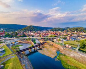 Aerial shot of Cumberland