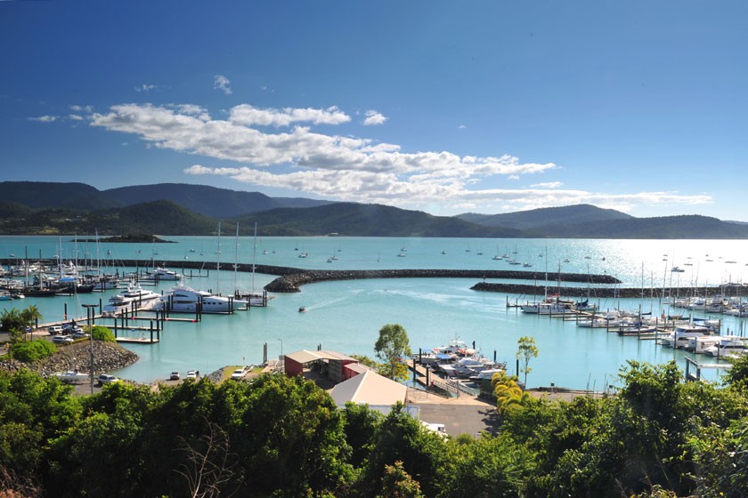 Airlie beach harbor marina, gateway to the Whitsunday Islands