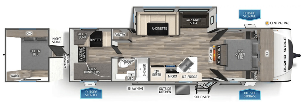 Forest River Alpha Wolf 280QBS Two Bedroom RV