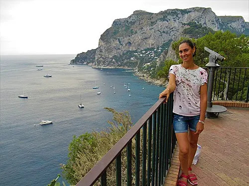 Enjoying the views of the Amalfi Coast and Capri from a scenic overlook