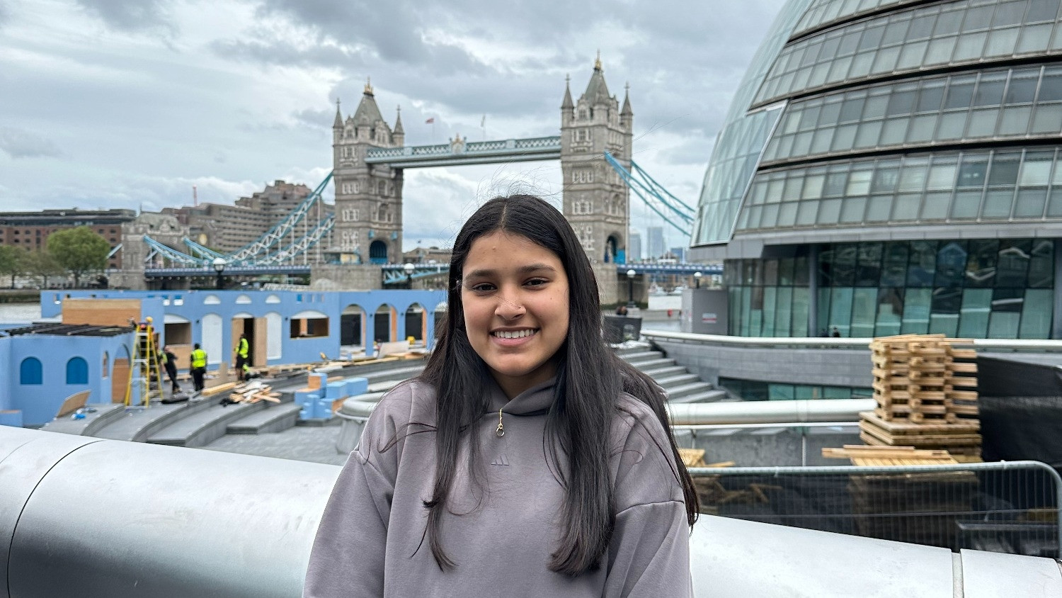 Anika Shah standing in front of Tower Bridge in London, United Kingdom - London Calling: Anika Shah Reflects on Studying Abroad in UK - Parks Recreation and Tourism Management NC State University