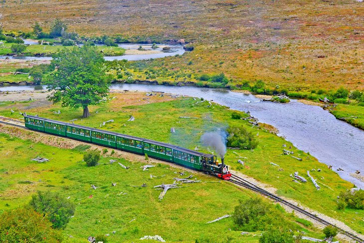 The historic Train of the End of the World offers a nostalgic journey through Tierra del Fuego's picturesque landscapes, connecting travelers with the region's rich heritage and natural beauty.