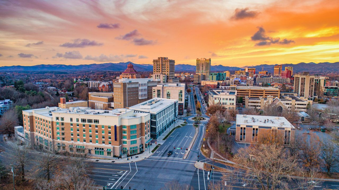 Downtown Asheville Hurricane Helene hit Sept. 27, 2024. (Getty Images)