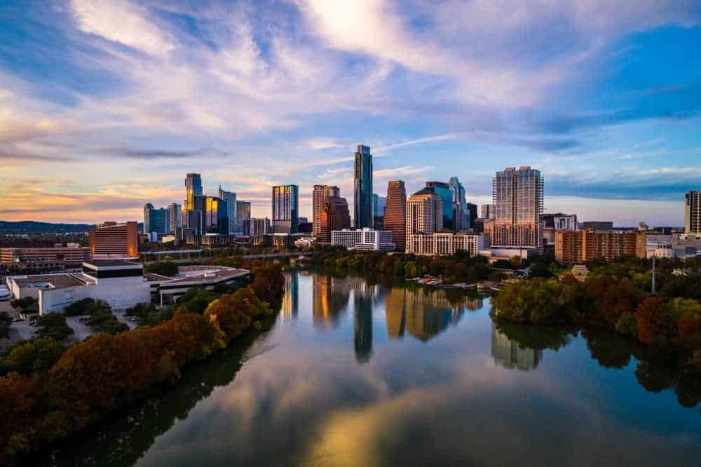 Austin Texas skyline at dusk