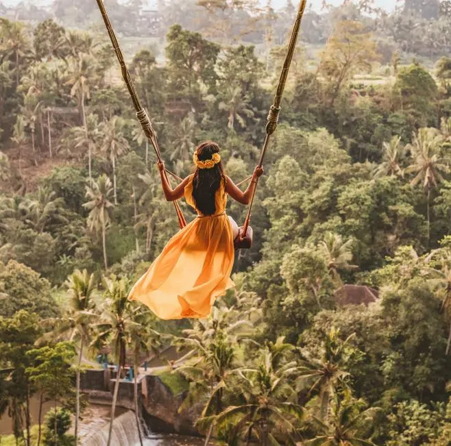 Woman Enjoying Bali Swing