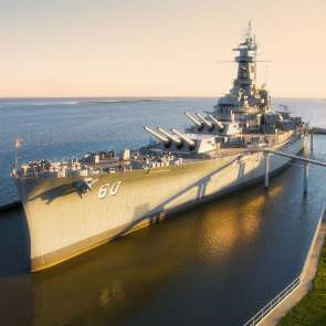 USS Alabama Battleship in Mobile Alabama, highlighting it's beauty