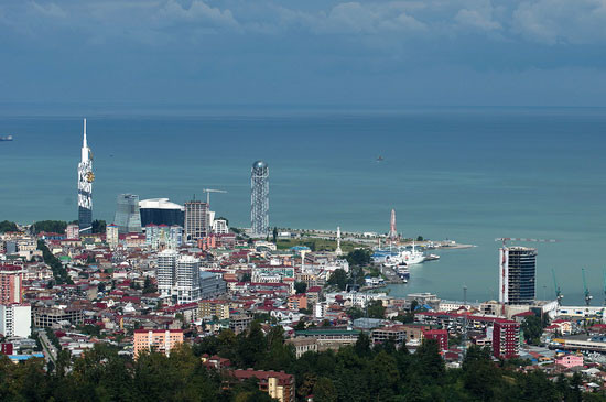 Batumi, Georgia, featuring a Ferris wheel and promenade