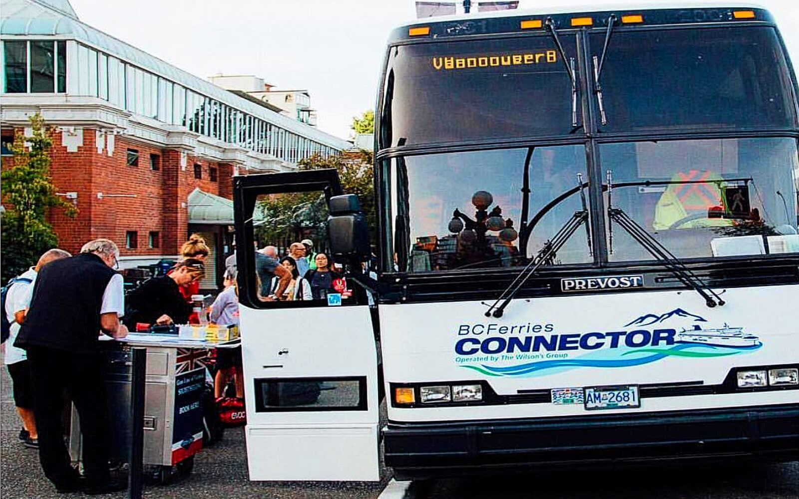 Passengers board the BCF Connector