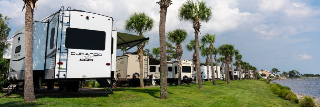 Selection of best RVs for camping near Navarre Beach, Florida, highlighting different models and features